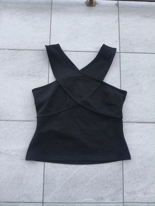 H&M czarny top bluzka halter S