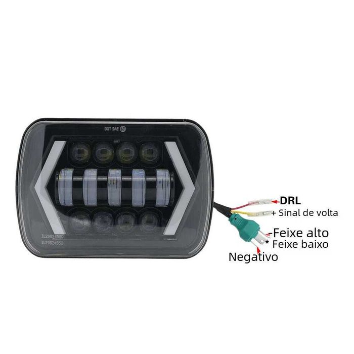 2 Faróis Led/Angel Eyes para Carro/Jipe (Retangulares) Nº2|NOVOS