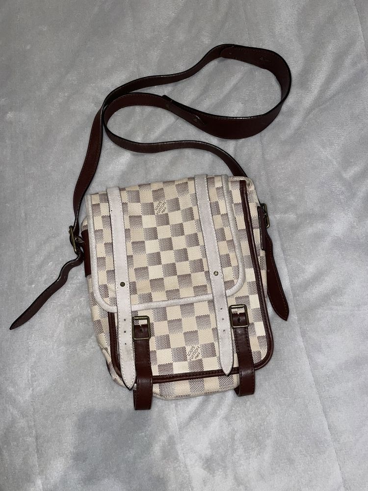 Mala tira colo Louis Vuitton Damier Azur Canvas Lua Trotando Cavalo Branco