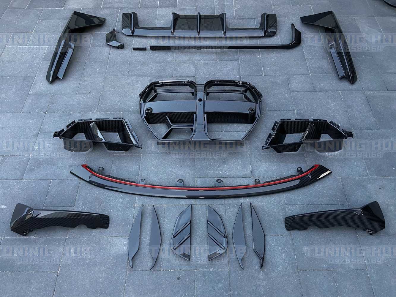 обвіс bmw M3 G80 M4 G82 комплект накладок карбон губа ноздри сплітери