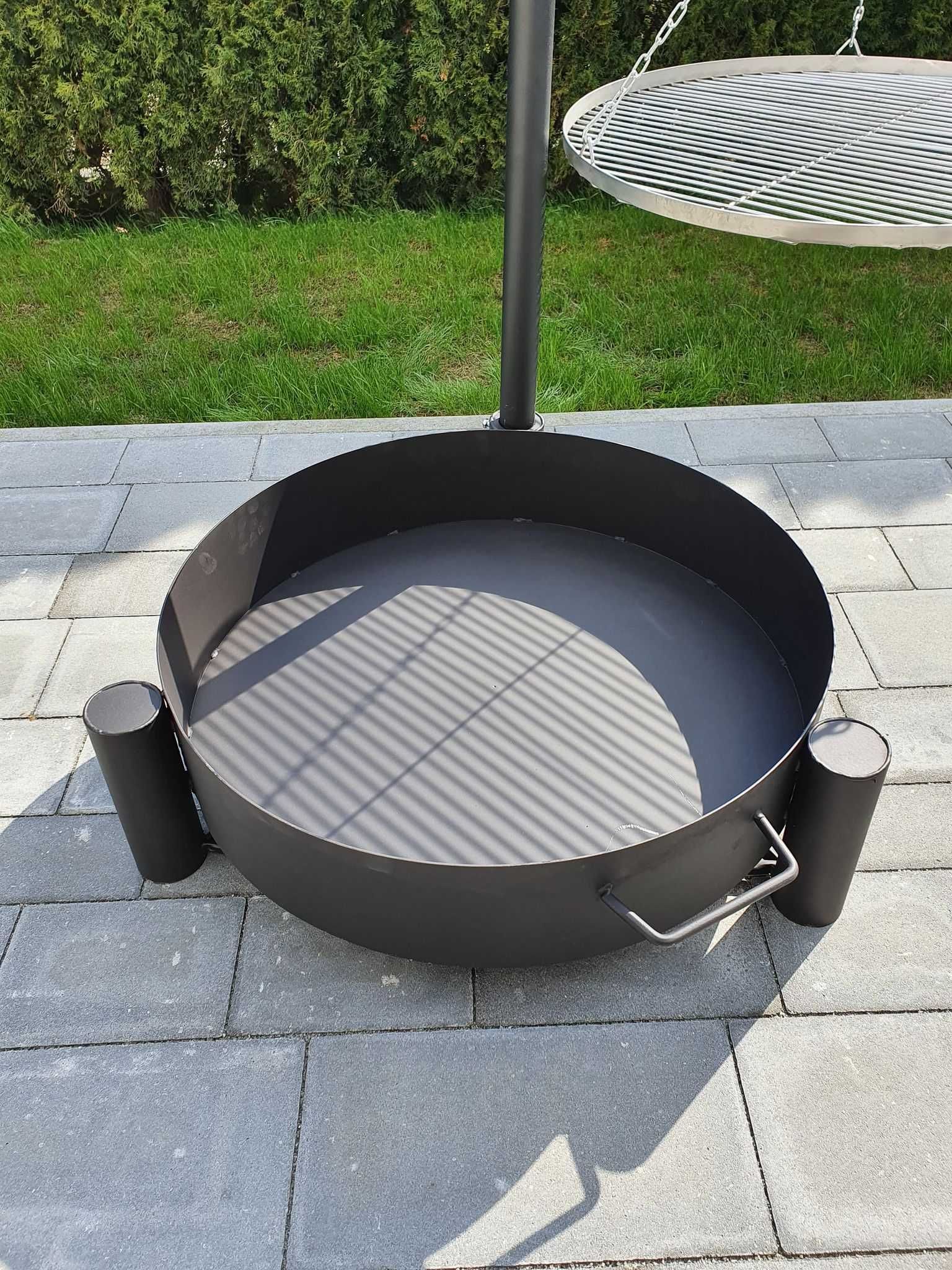 GRILL OGRODOWY ŻURAW 70cm wysięgnik żuraw. ruszt nierdzewny