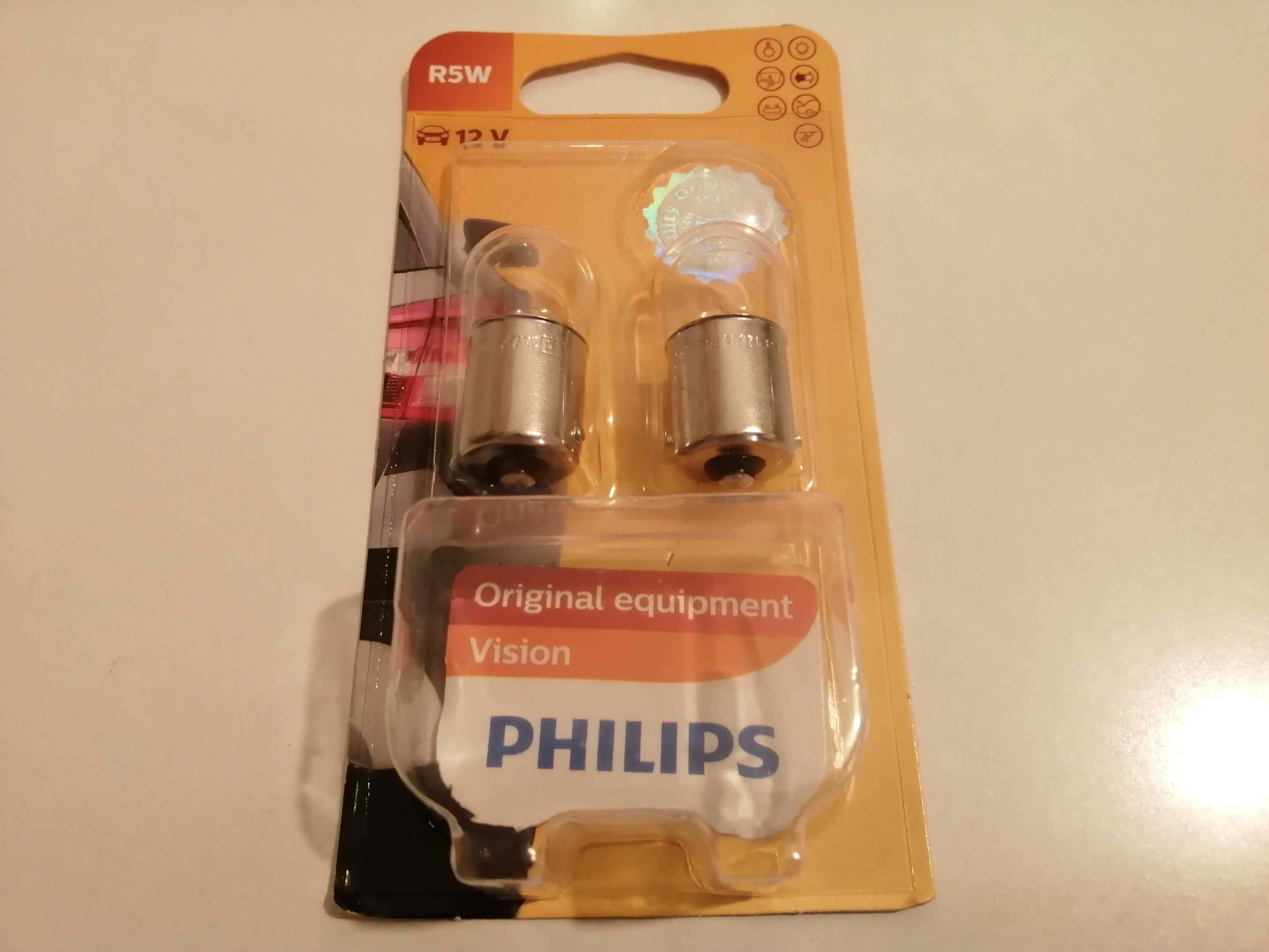 Par de lâmpadas Philips R5W 12V 5W para automóvel, mota, bicicleta