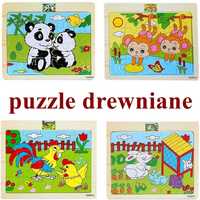 4xedukacyjne puzzle drewniane (20 el.) mix wzorów