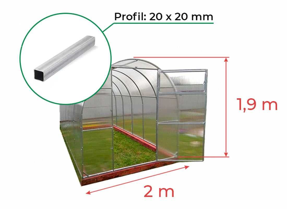 Szklarnia z Poliwęglanu 4mm - 2х2m +3 prezenty (dostępne 4m, 6m, 8m)