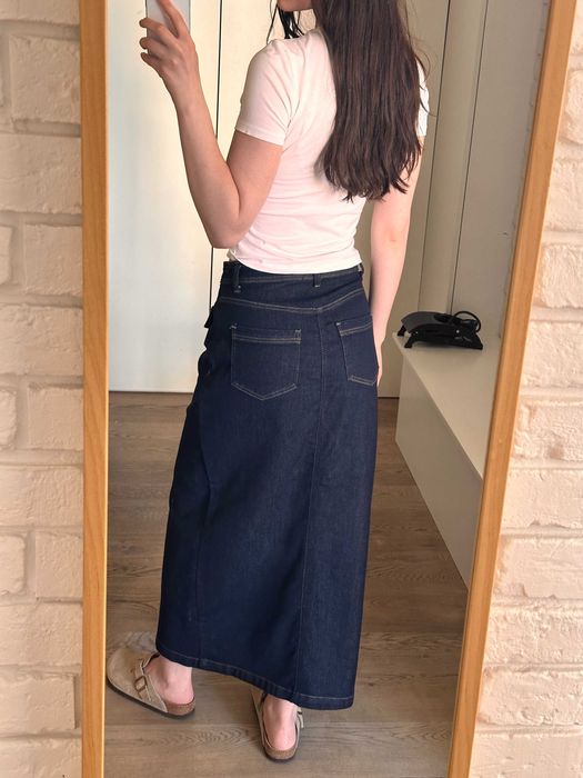 Avec Les Filles długa spódnica z dżinsu (denim skirt maxi) rozmiar S