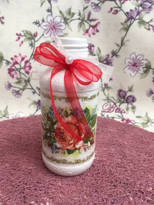 Zestaw decoupage rękodzieło słoik butelka pudełko urodziny imieniny