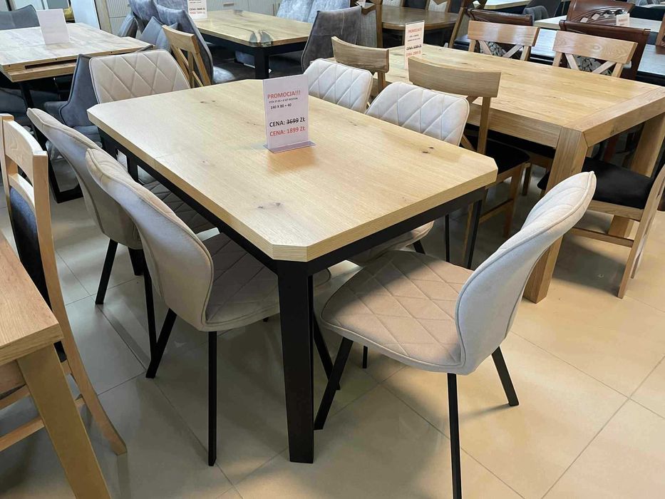 (114WN) Stół loft rozkładany + 6 krzeseł, wyprzedaż 1899 zł
