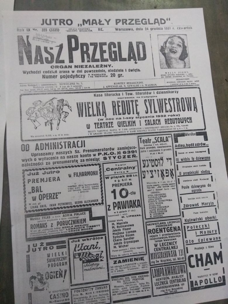 Gazety przedwojennej Warszawywy
