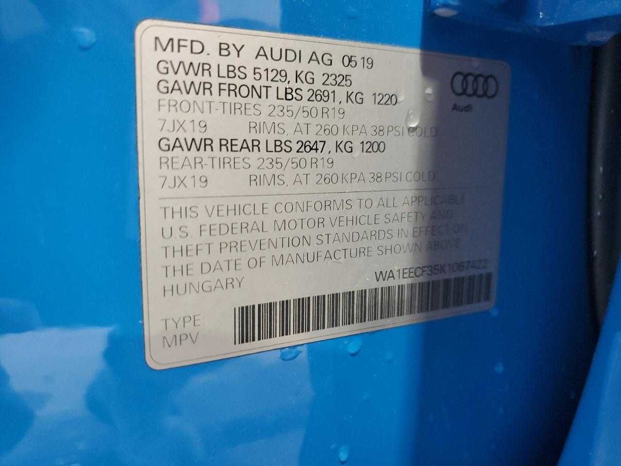 2019 AUDI Q3 Premium Plus S-Line