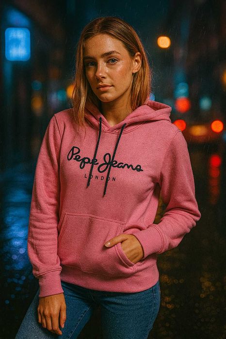 Sweatshirt Pepe Jeans London em algodão rosa