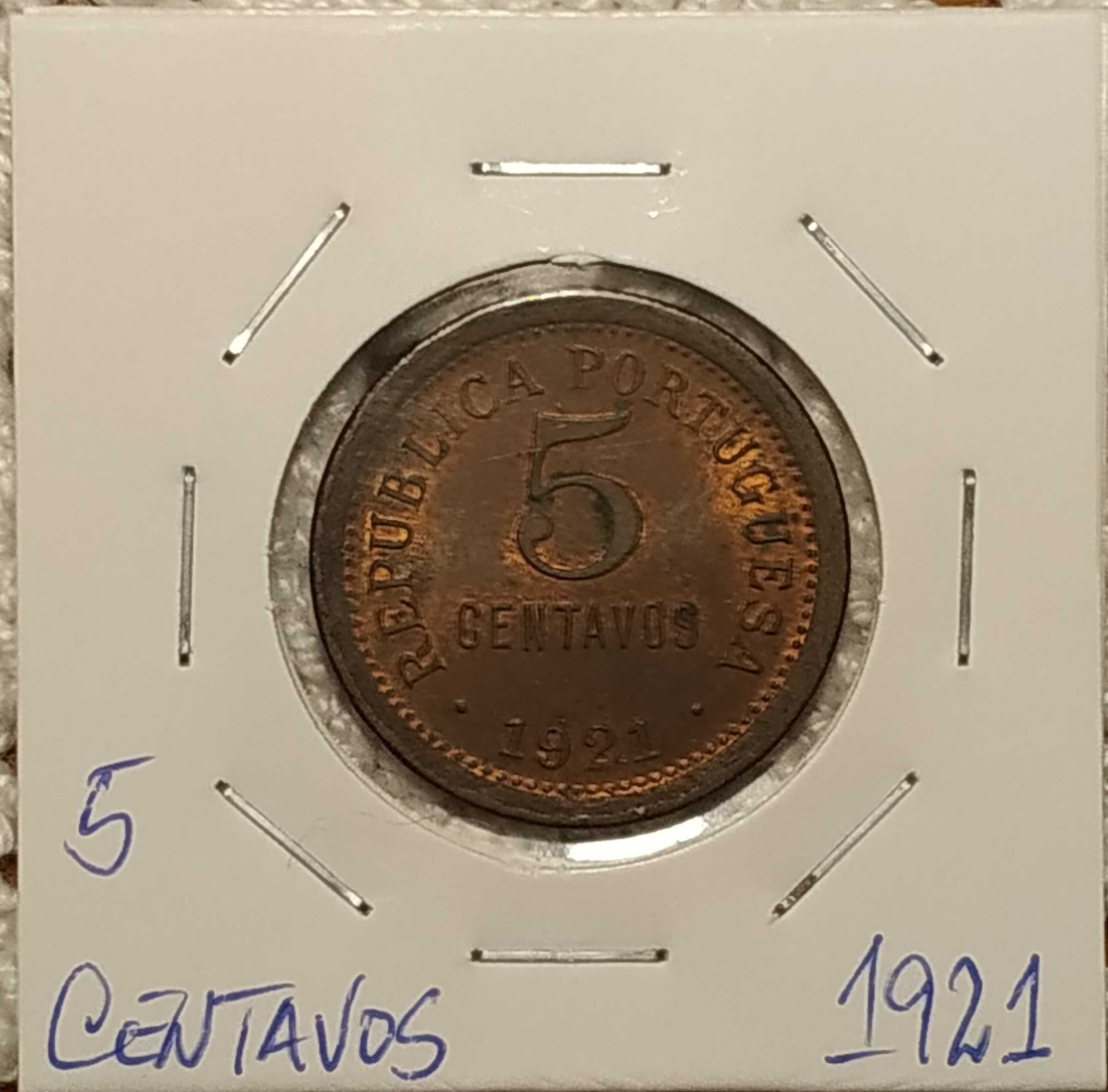Portugal - moeda de 5 centavos de 1921