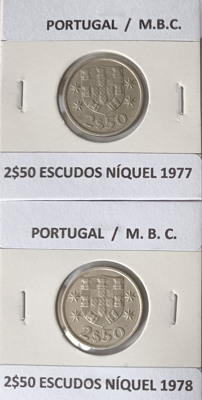 Moedas da 2ª República Portuguesa de 2$50 escudos ( Níquel )