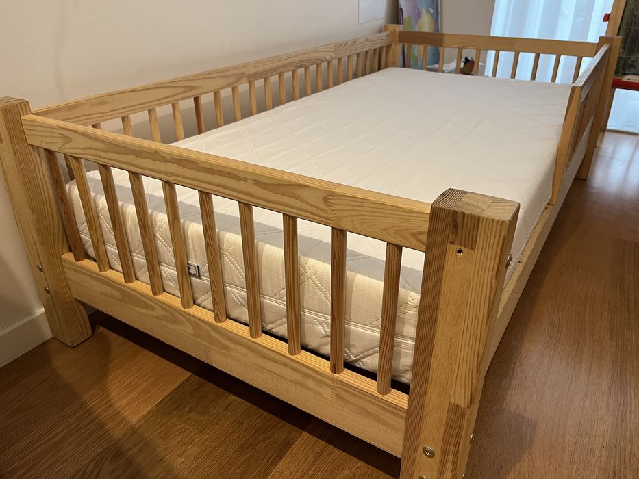 Cama montessori mon lit cabane crianca evolutiva madeira 70*140colchao