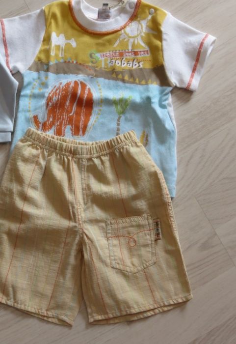 Conjunto 2 pcs calções + T-shirt Tam.12M