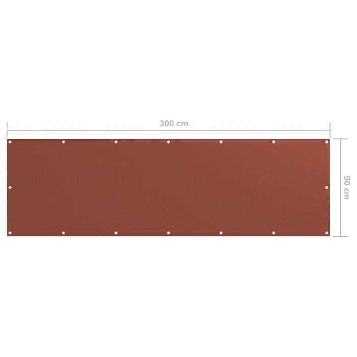 Vidaxl Parawan Balkonowy, Terrakota, 90X300 Cm, Tkanina Oxford