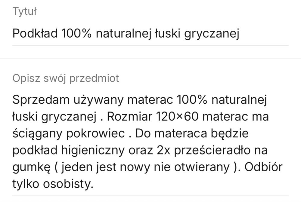 Materac niemowlecy