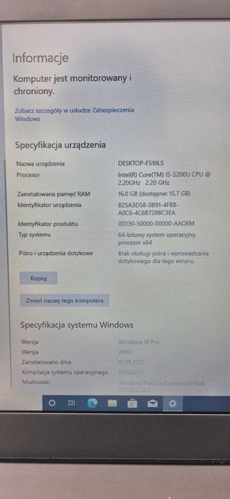 Laptop Lenovo ThinkPad T450 i5 16GB 256GB 14" FHD W10