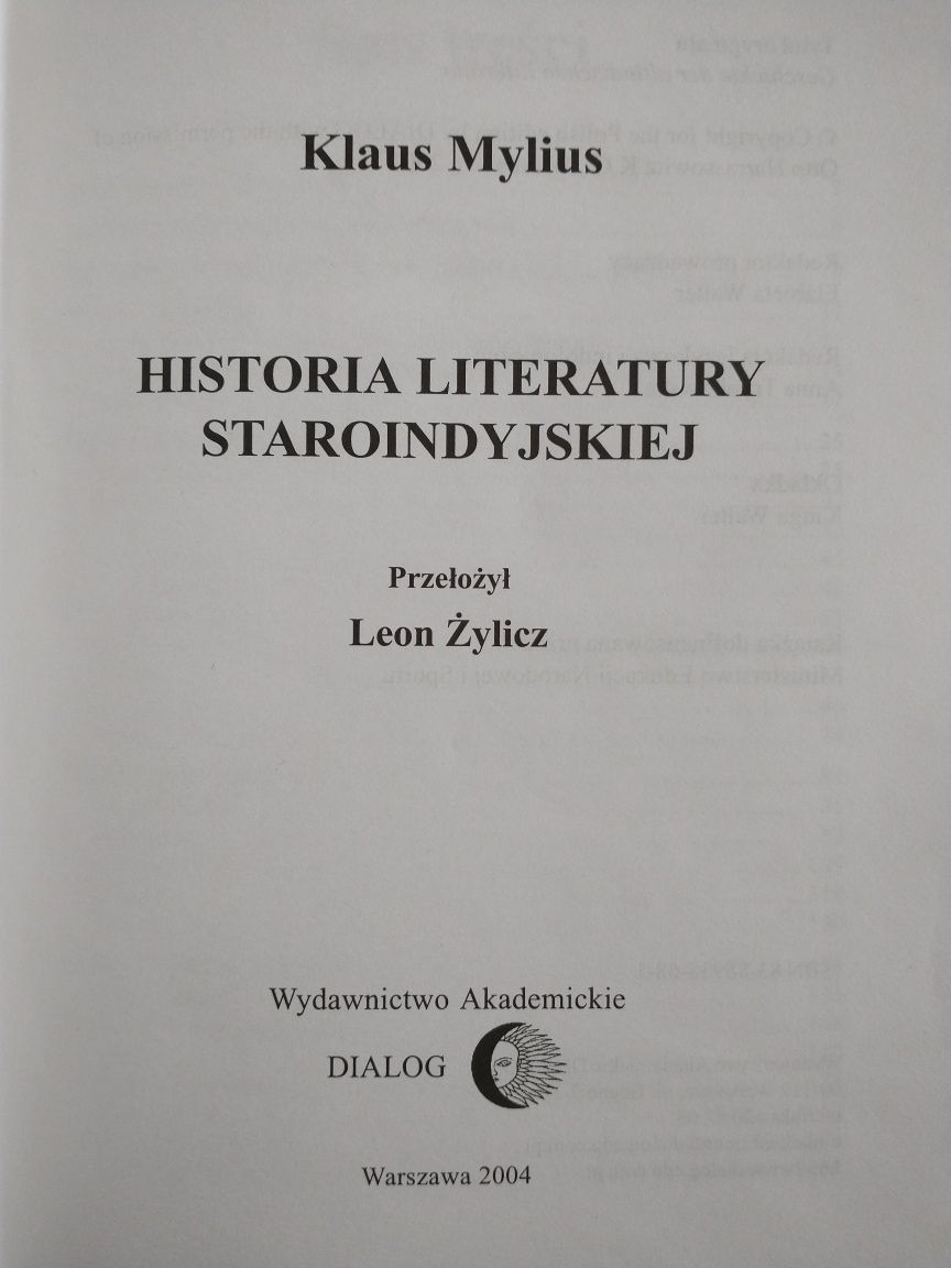 Historia literatury staroindyjskiej Klaus Mylius