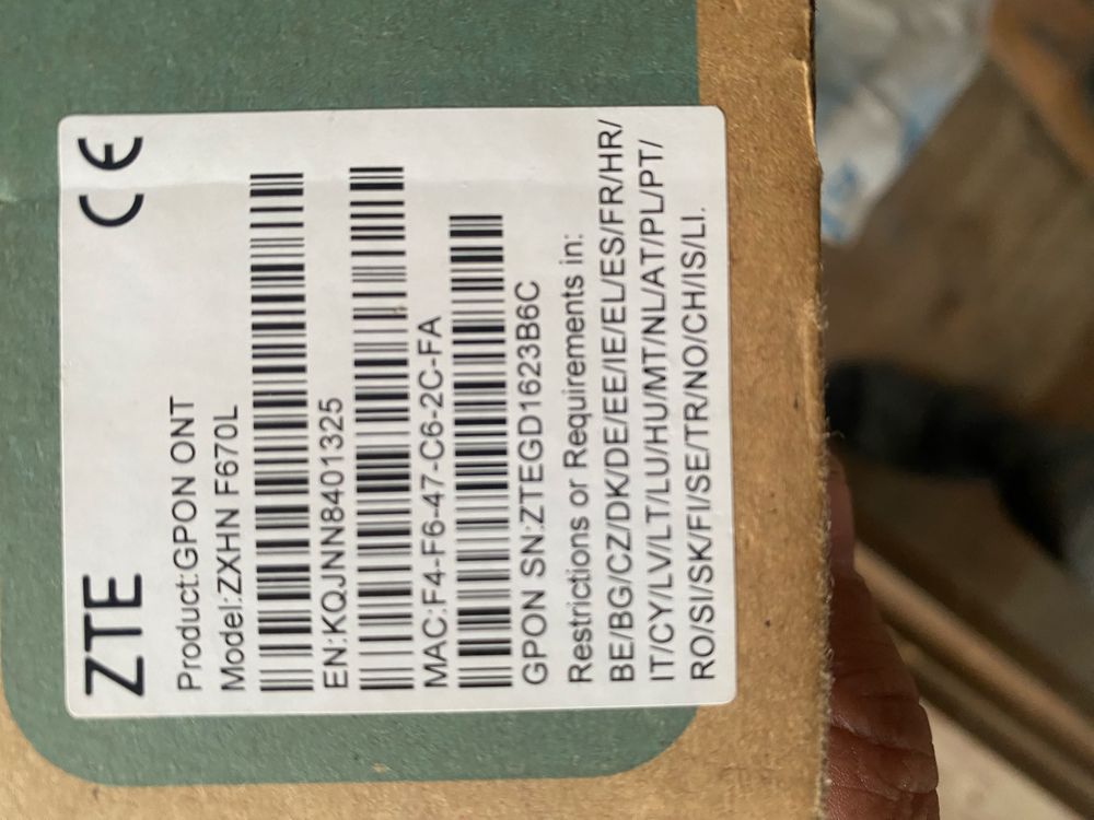 Zte f670l  GPON продам или обмен роутер