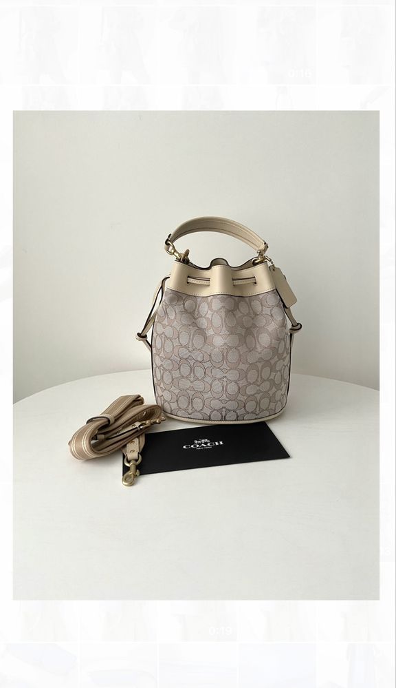 COACH Field Bucket Bag Жіноча шкіряна сумочка коуч женская сумка коач