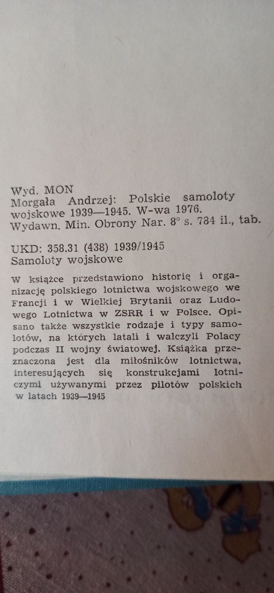 Polskie Samoloty Wojskowe 1939-45 - Andrzej Morgała (Wyd. I)