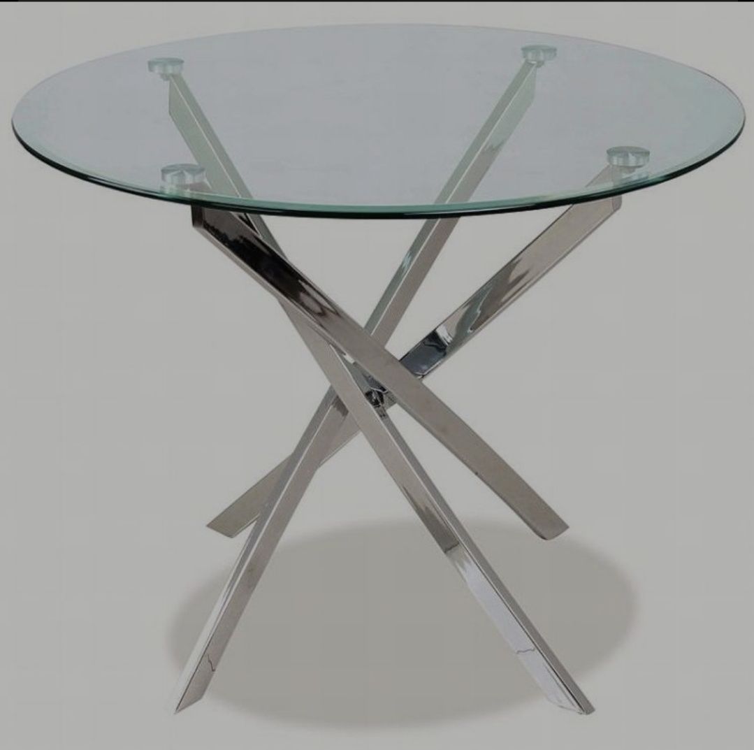 Stół szklany okrągły glamour 100 cm