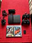 PS2 slim com 2 comandos + FIFA 7 & NFS Underground