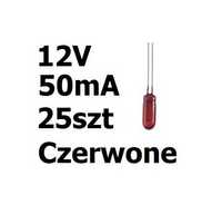 Żarówka miniaturowa czerwona 3x7mm 12V 50mA 25szt