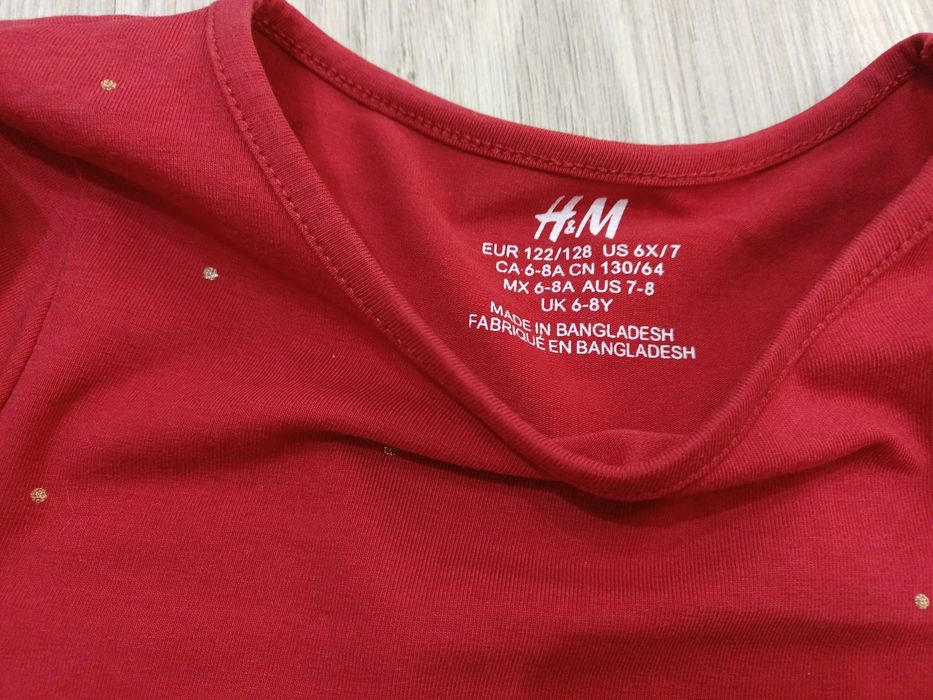Czerwona sukienka H&M r.122/128