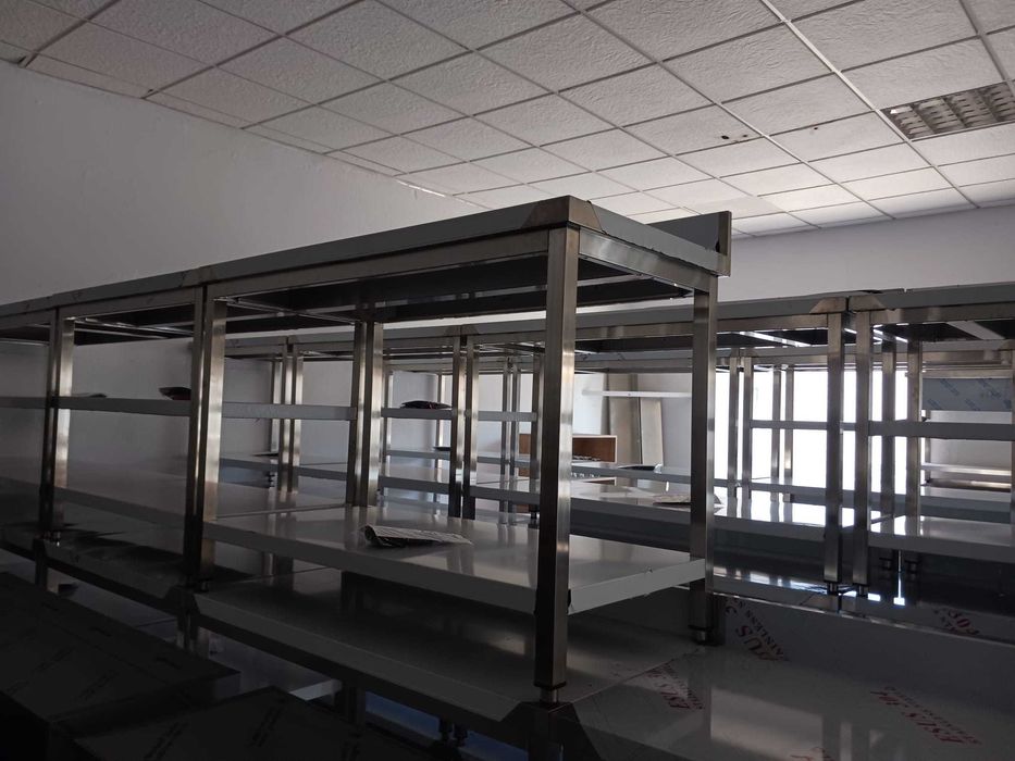 ACM1637 - Bancada Mural Inox de 1,5m com 1 Prateleira - NOVA