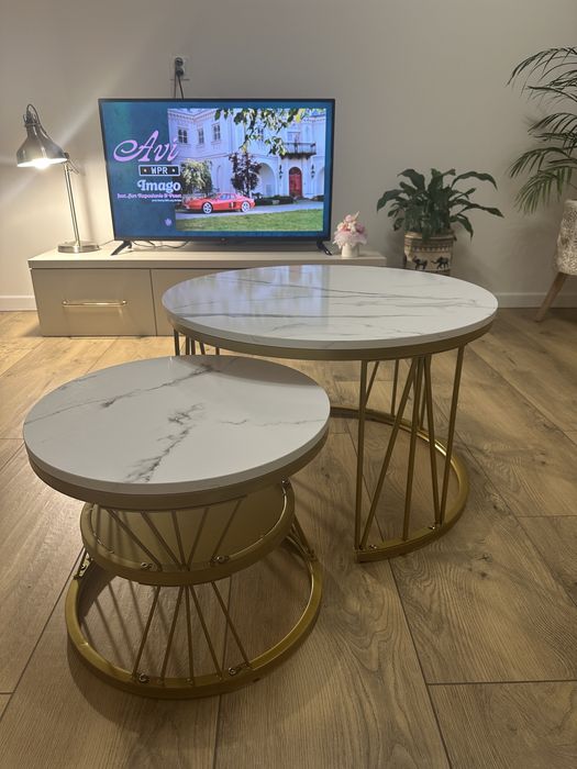 Zestaw 2 okrągłych stolików kawowych