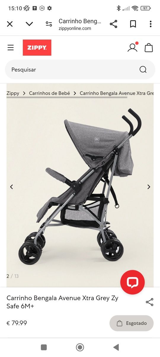 Carrinho de passeio zippy