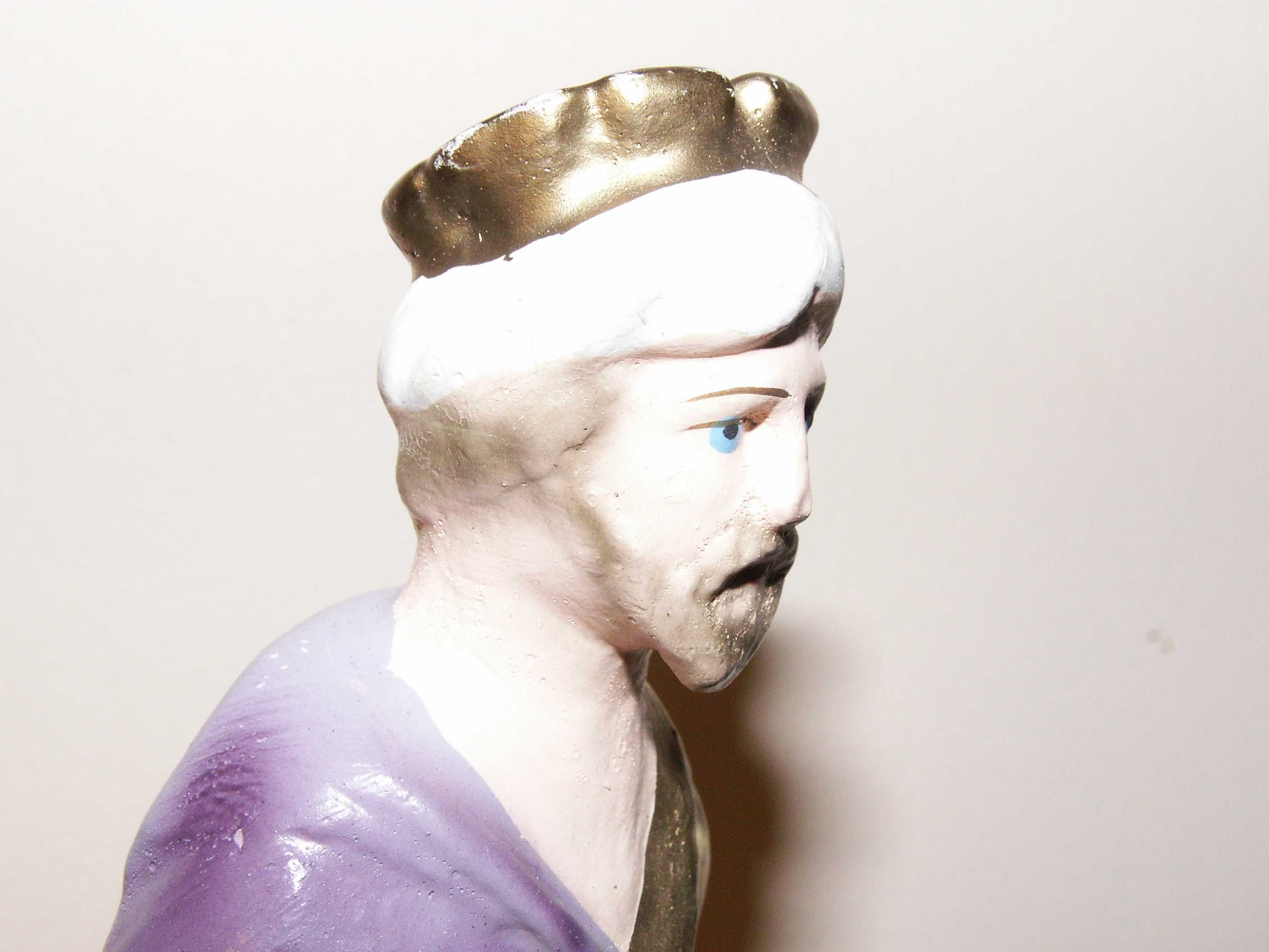 Król 17 cm - Stara gipsowa figurka do szopki