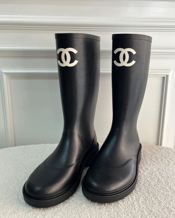 Kalosze Chanel black&beige