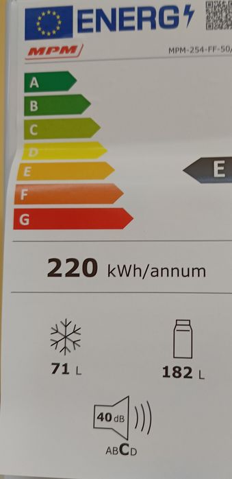 Lodówka dwudrzwiowa MPM MPM-254-FF-50 E