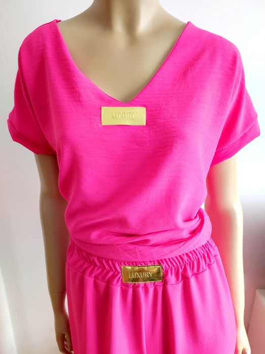 Damski kreszowany komplet bluzka+spodnie