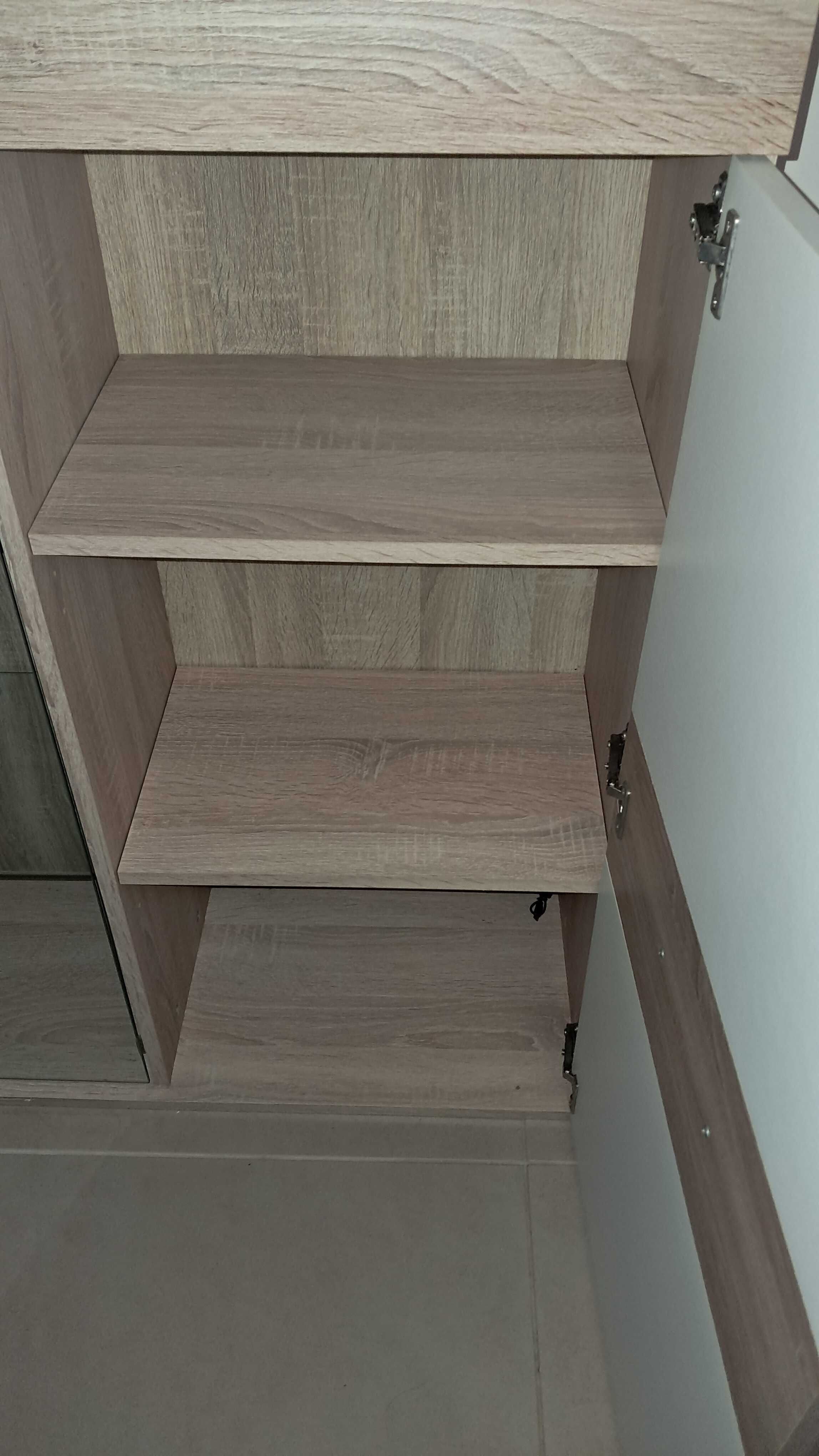 Vitrine superior de sala - castanho e branco