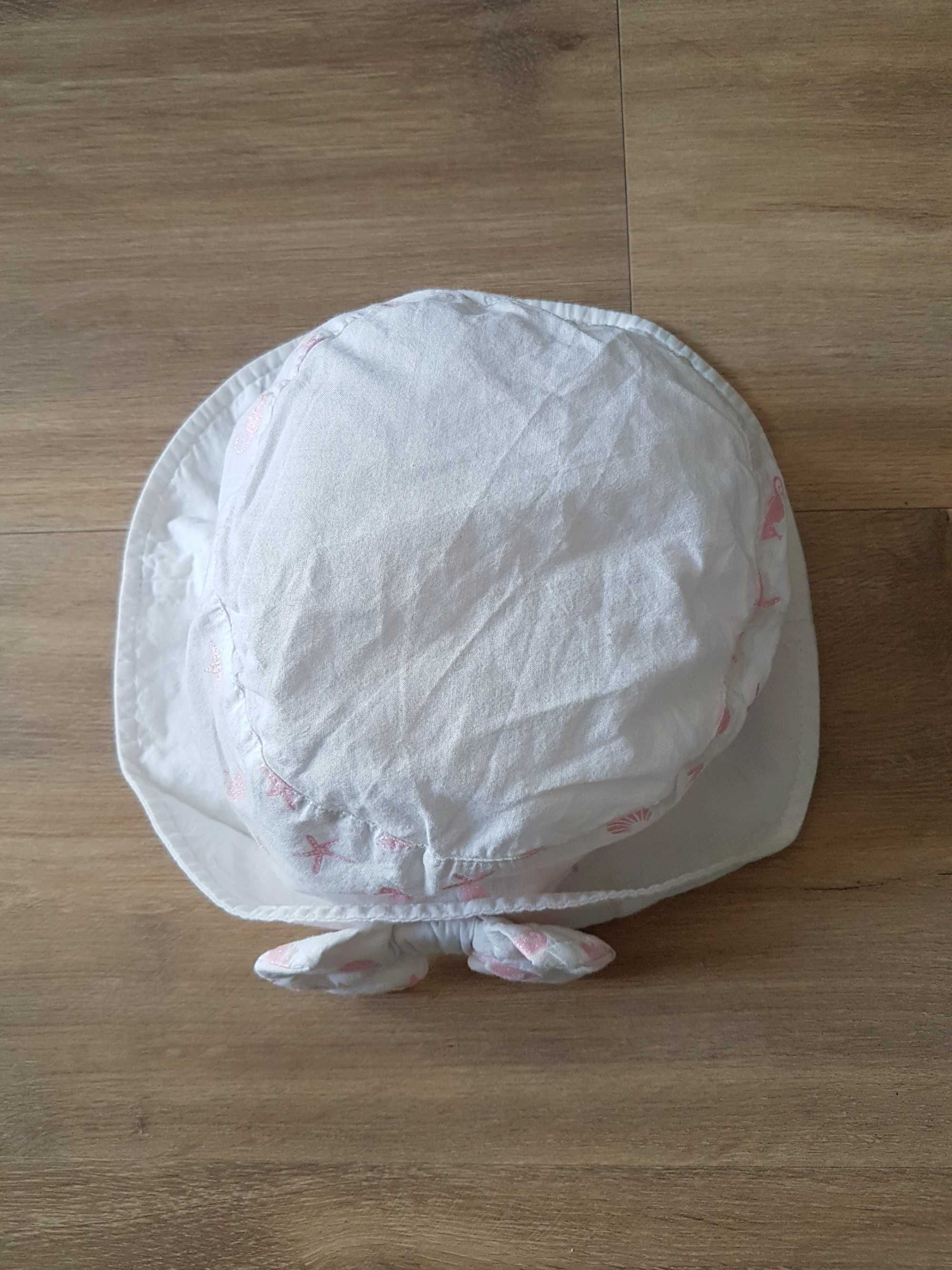 BROEL biały bawełniany kapelusz dziewczęcy z kokardą 51cm