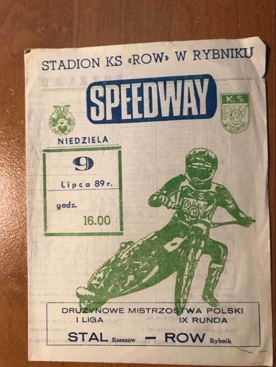 Program żużlowy DMP Row Rybnik - Stal Rzeszów [Rybnik, 1989r.]