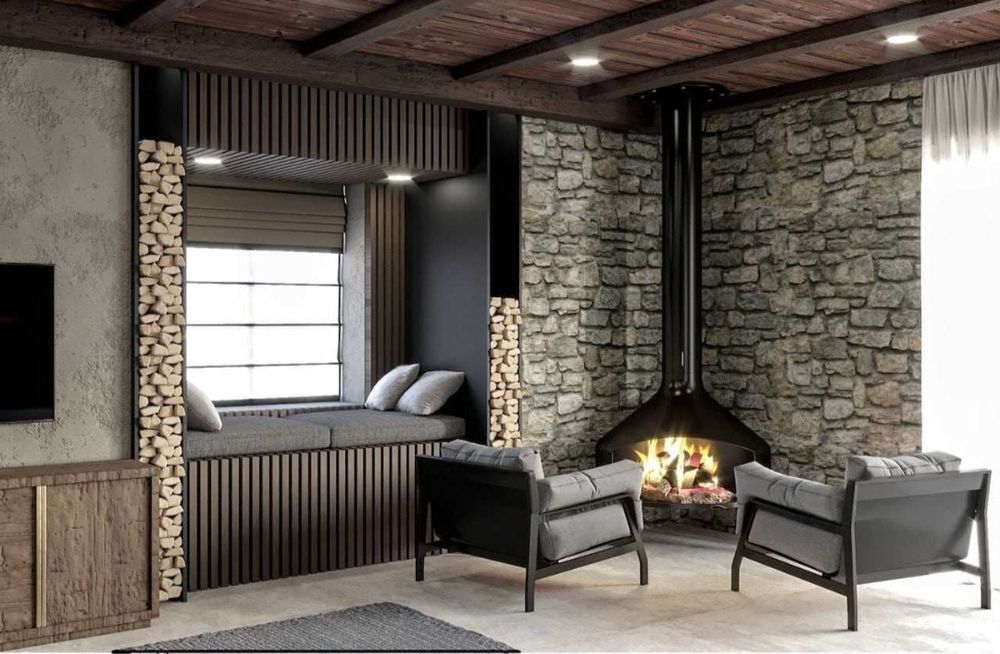 Монтаж и установка камина, каминная топка, дымоход