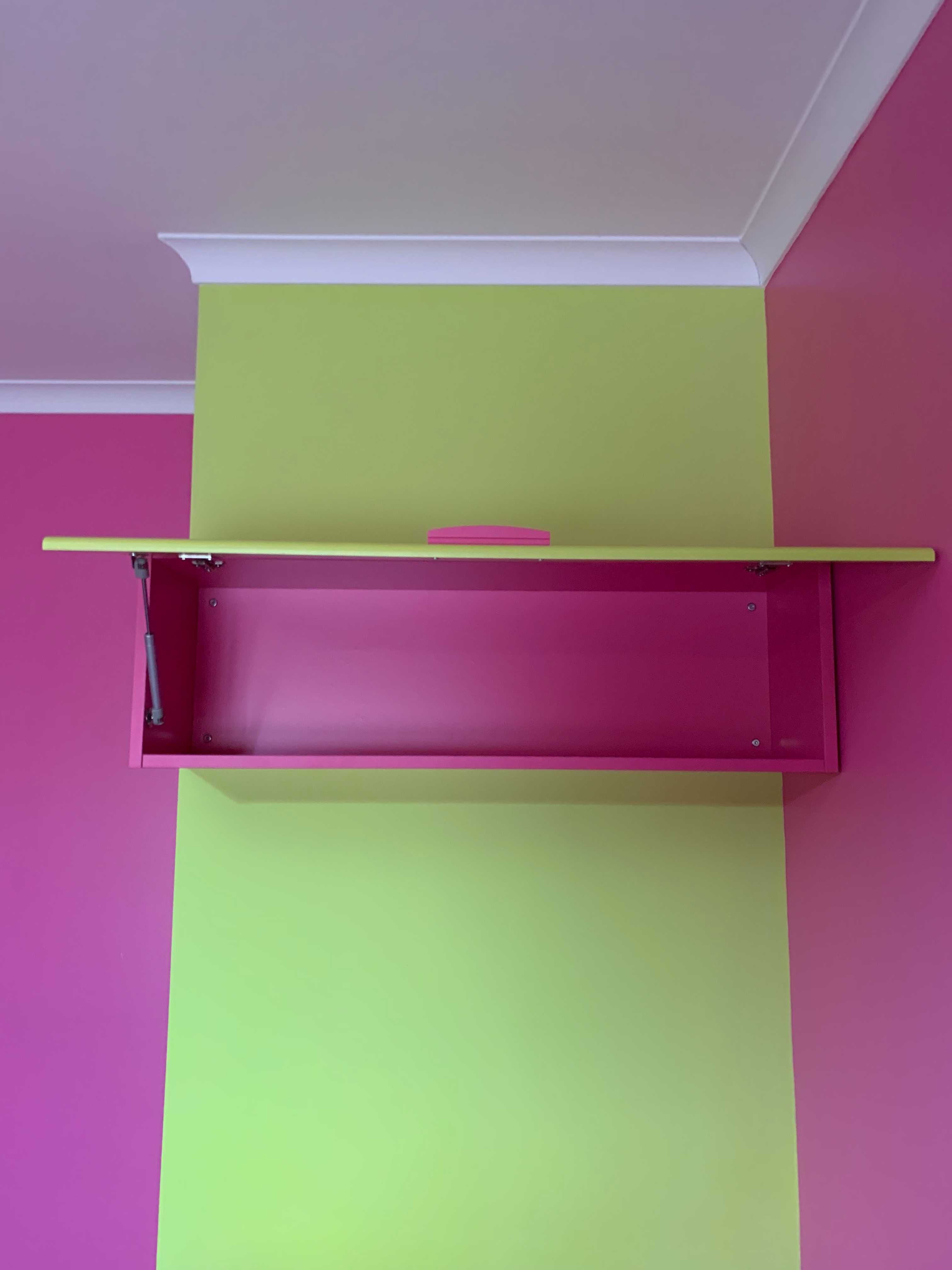 Móvel Arrumação de Parede Rosa e Verde - Incasa Design Kids