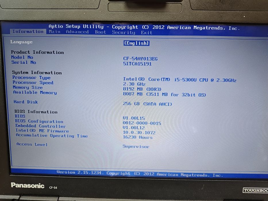 Ноутбук Panasonic CF 54