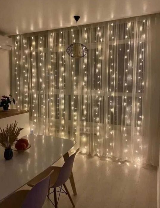 Гірлянда штора роса крапля на вікно 300 led 3*3 м з пультом