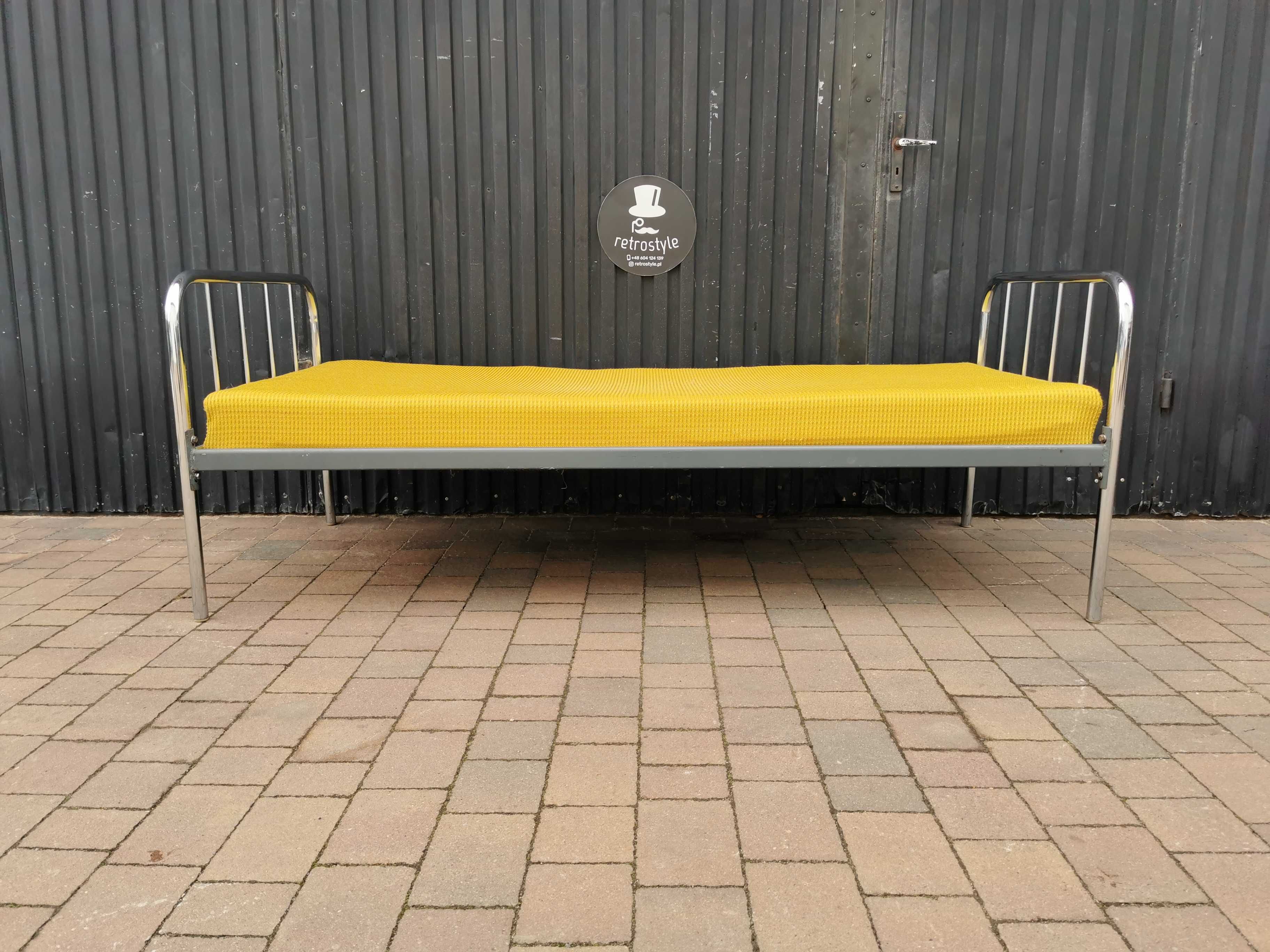 Łóżko chrom KOVONA, Czechosłowacja '60, BAUCHAUS, PRL design, RETRO