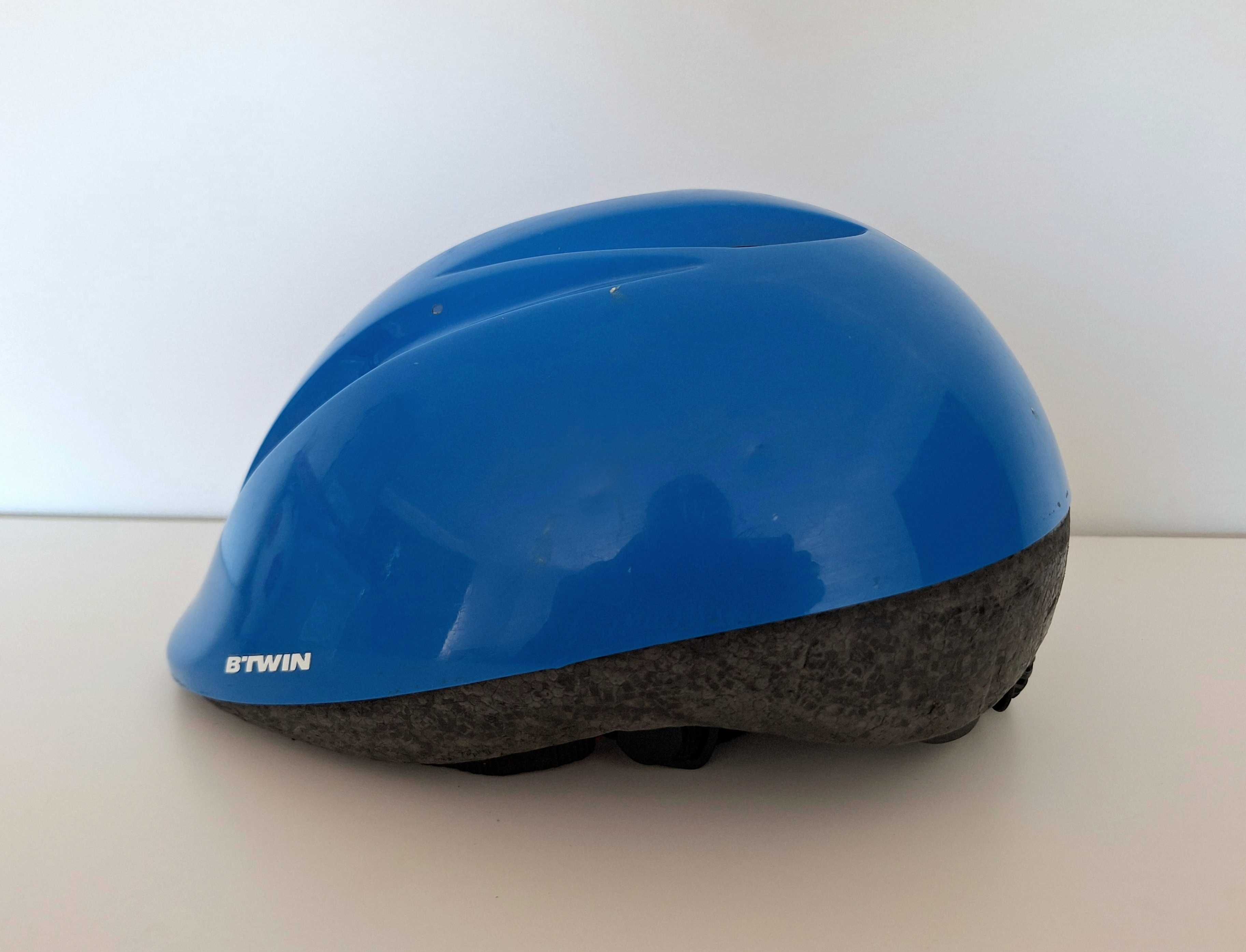 PIĘKNY LEKKI Kask BTWIN kh 300 blue kid rozmiar M / 52-56 młodzieżowy