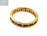 Złoty pierścionek obrączka z cyrkoniami złoto p. 585 waga 3,21g roz.19