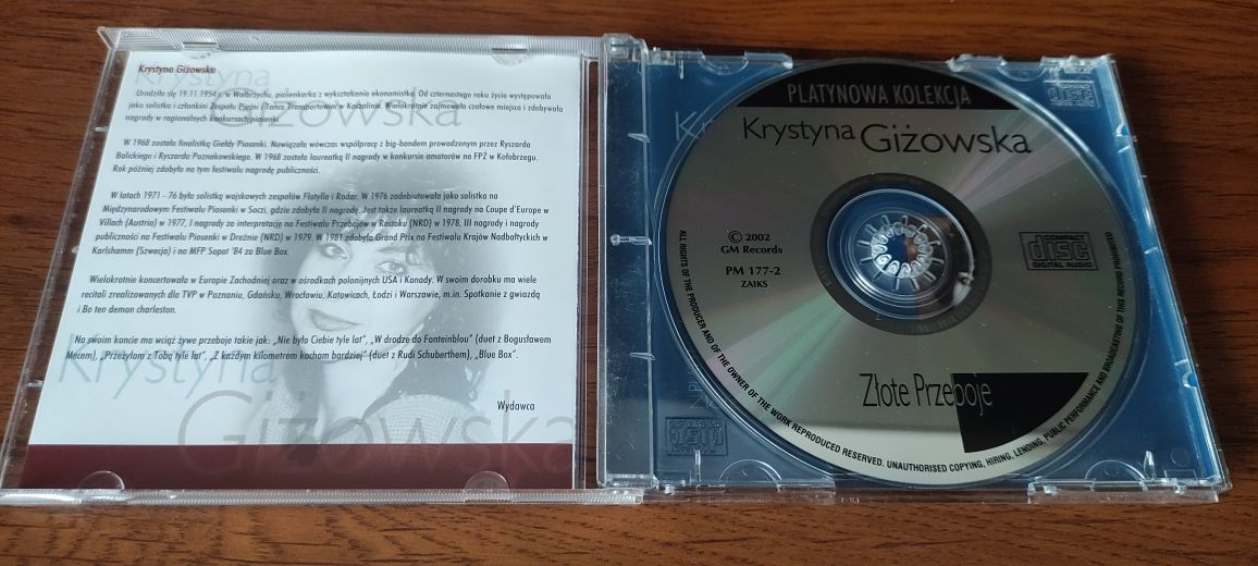 Sprzedam płytę CD Krystyna Giżowska Złote Przeboje