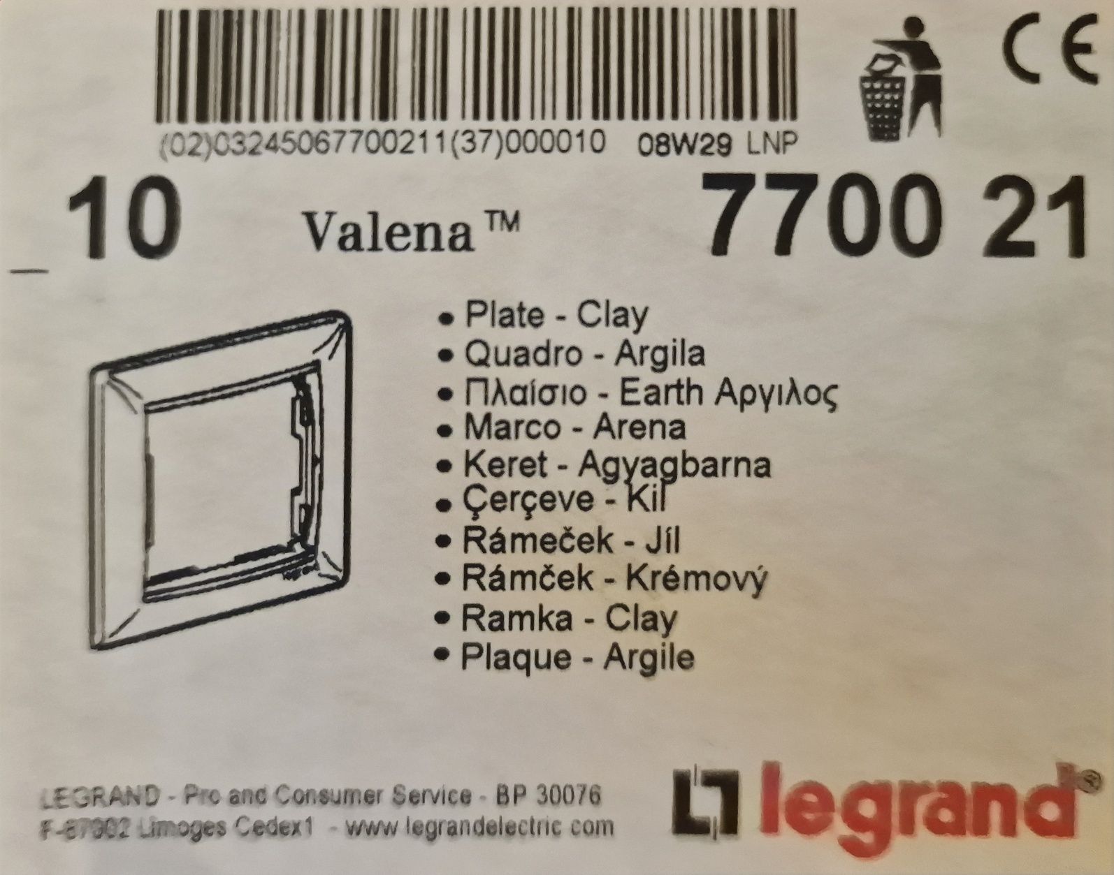 Legrand Valena 7700 21 ramki Clay