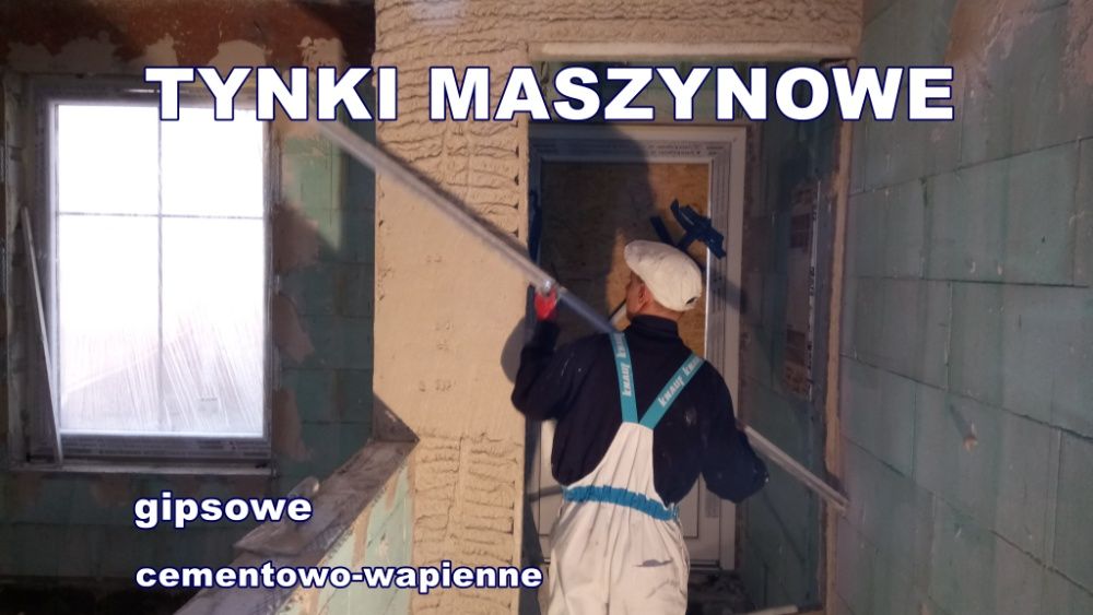 TYNKI MASZYNOWE, cementowo-wapienne, gipsowe, hybrydowe