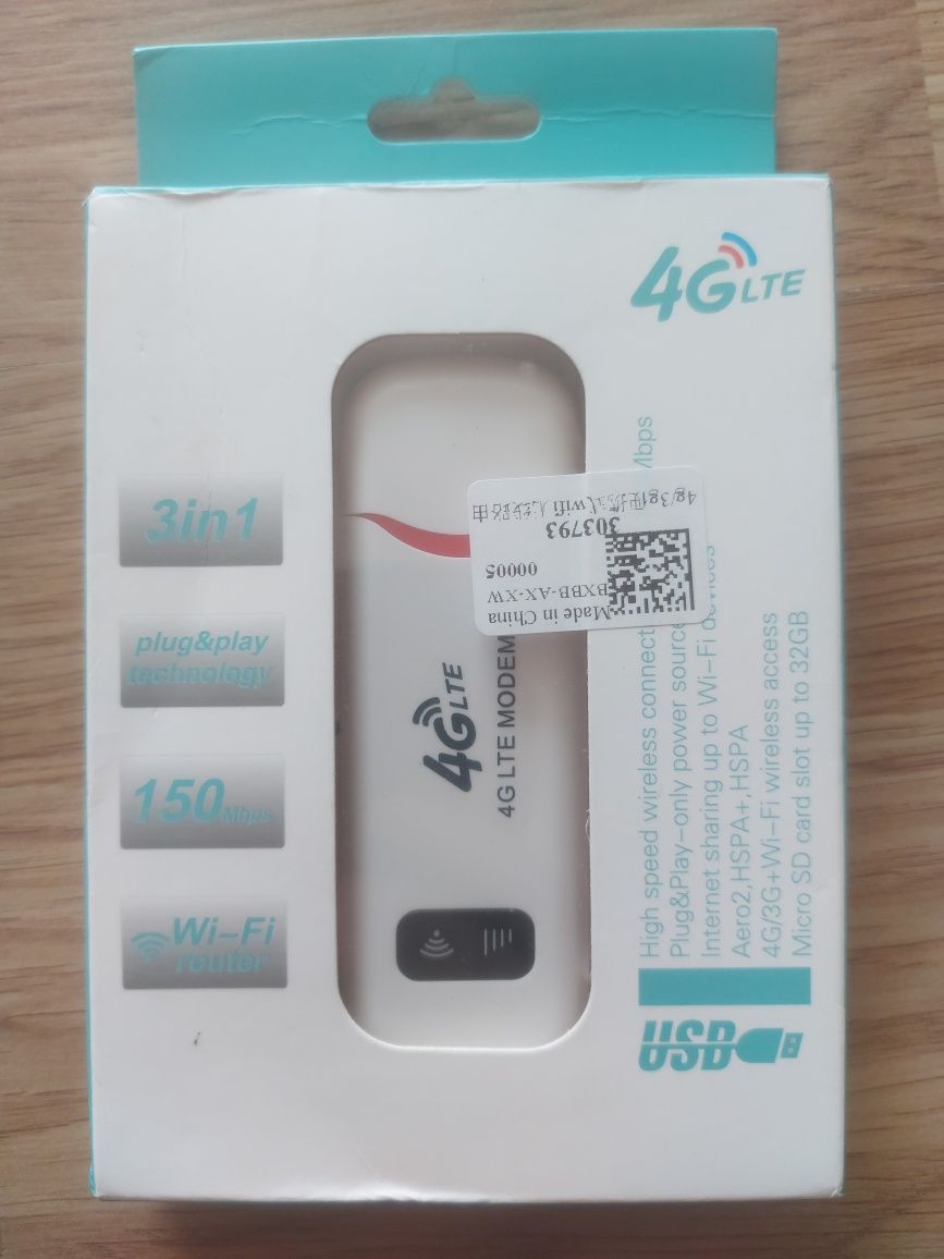 4G LTE USB модем/роутер з Wi-Fi, до 150 Мбіт/с